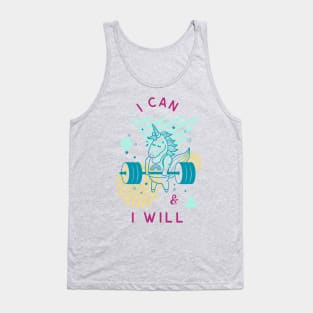 I can and I Will Motivational Unicorn Tank Top